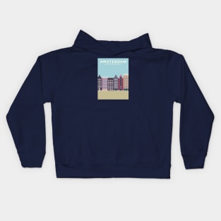 Amsterdam, the Netherlands Travel Poster Kids Hoodie